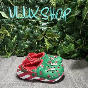 2024 Disney Fleece Lined Mickey Minnie Holiday Christmas Crocs Clogs Kids 1 J